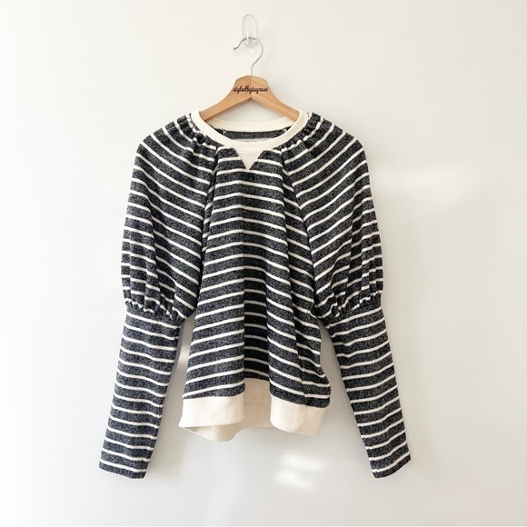 Saylor Auggie Puff Sleeve Striped Sweater Sweatshirt - Picture 4 of 12